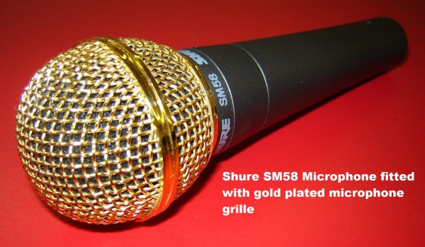 1x Mesh Microphone Grille For Shure SM58 Microphone Gold Plated E21 